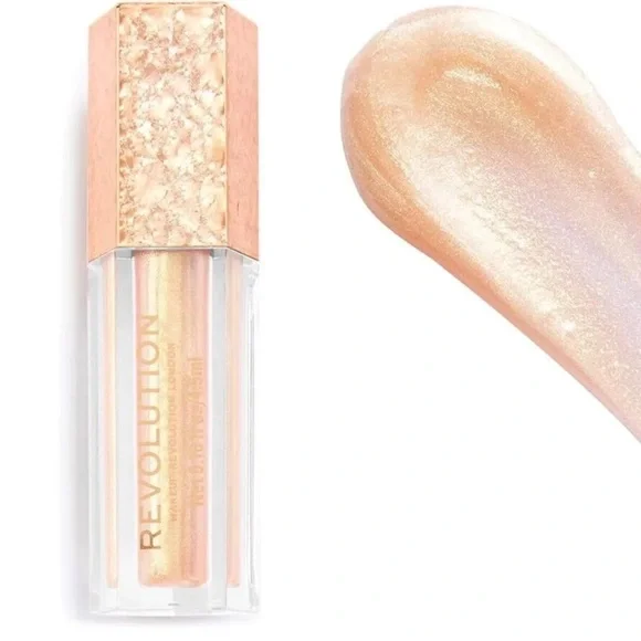 NWT | Makeup Revolution | Color Luxurious |Gold Lip Balm Gloss Shimmer - Picture 2 of 3